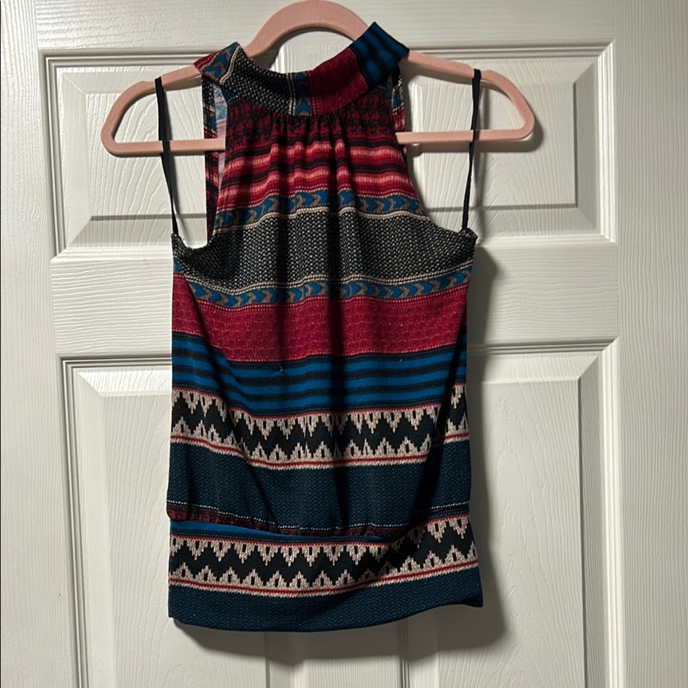 Multicolor Sleeveless Halter Women's Top